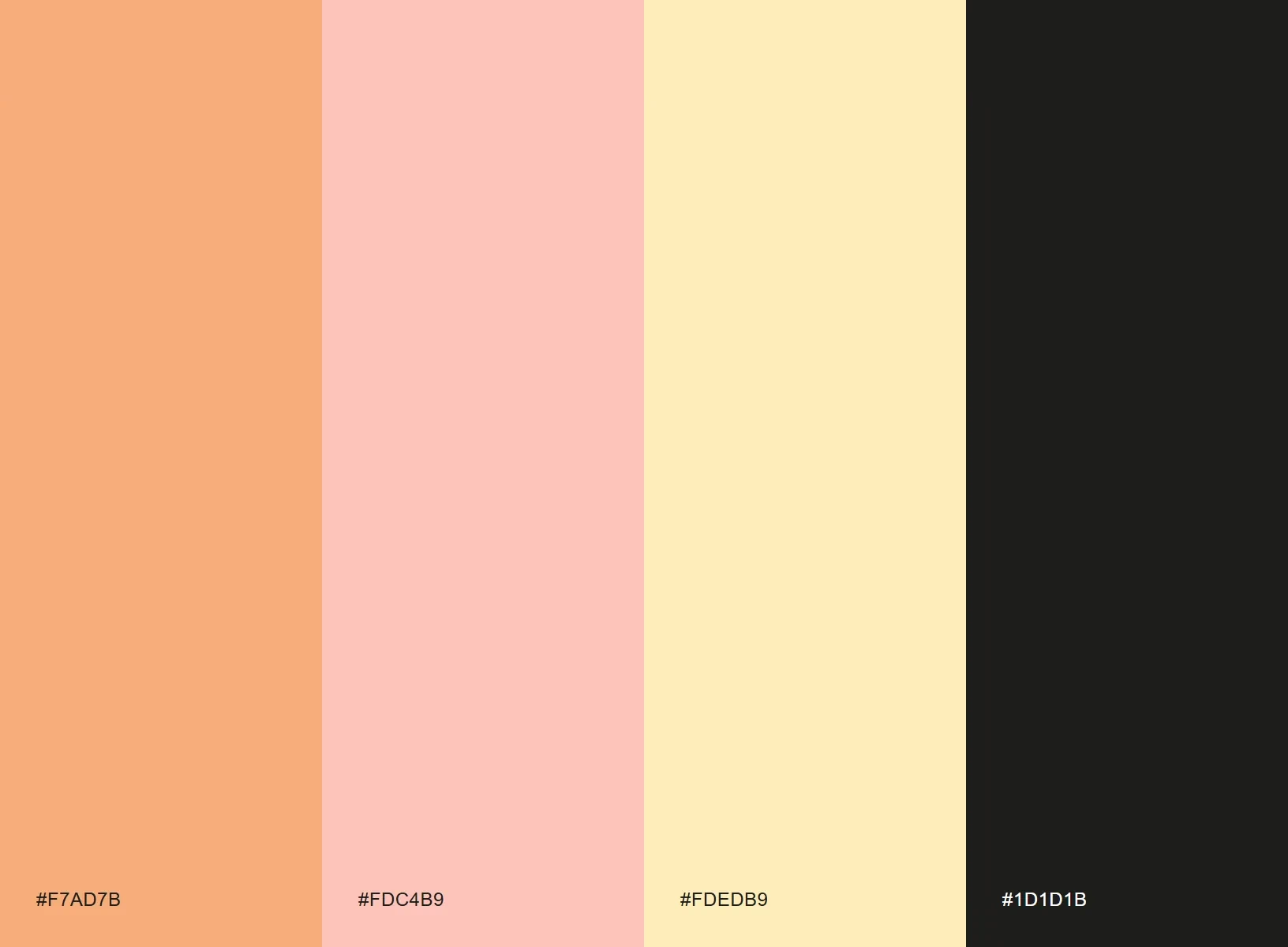 Palette Fantine Food Bike : orange, rose, jaune pâle et noir.