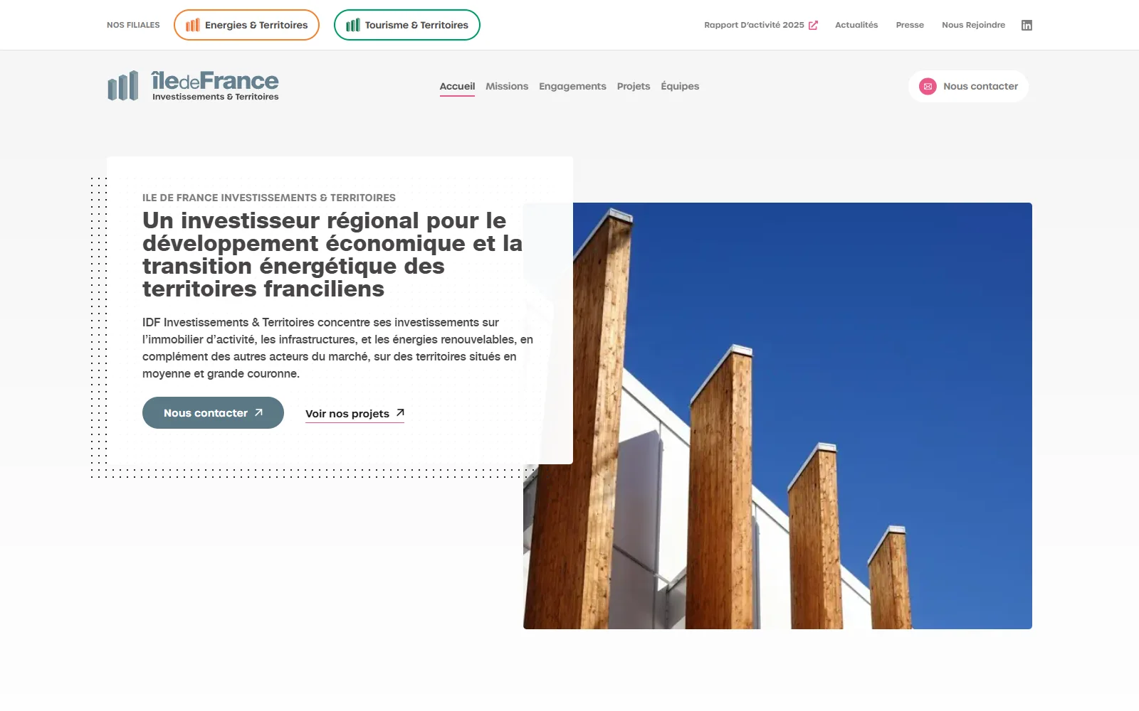 Accueil du site IDF Investissements & Territoires.