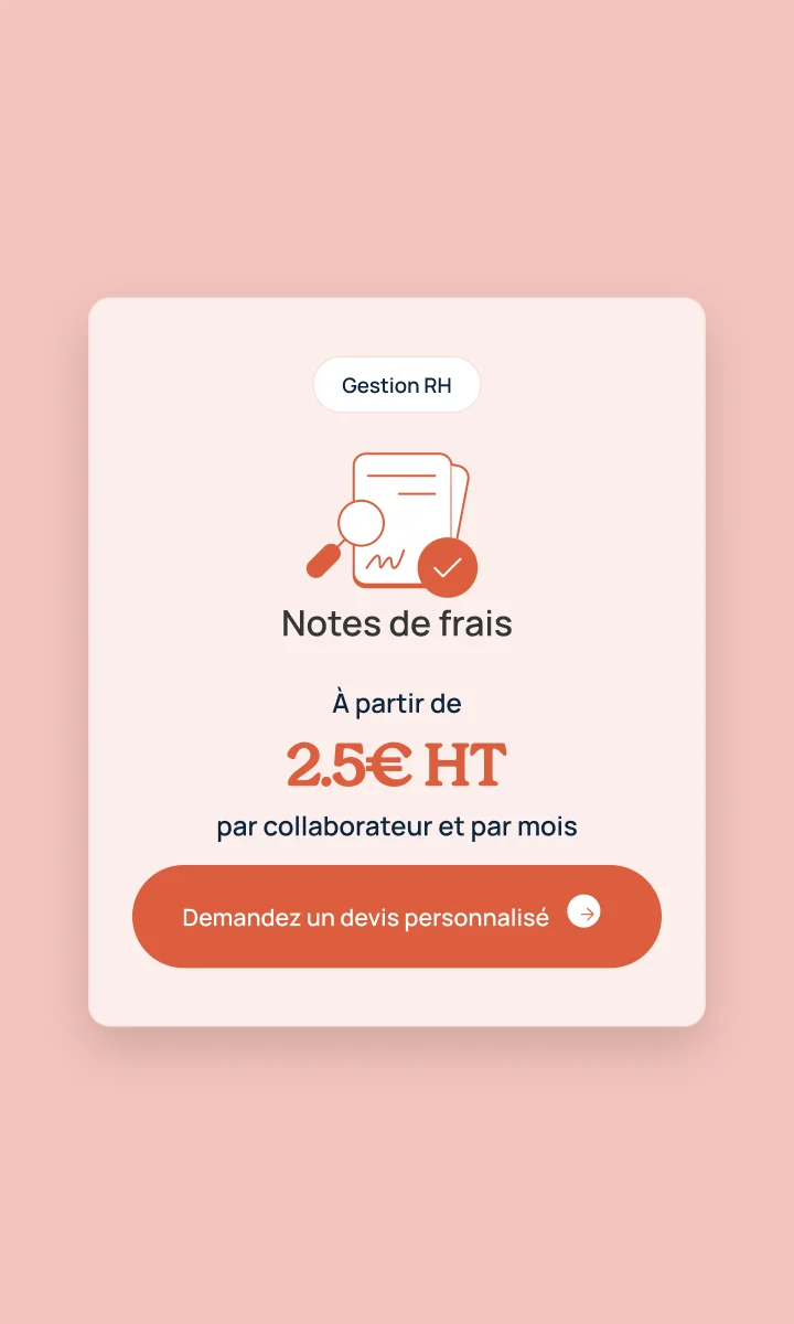 Carte d’offre Notes de frais, univers Gestion RH.