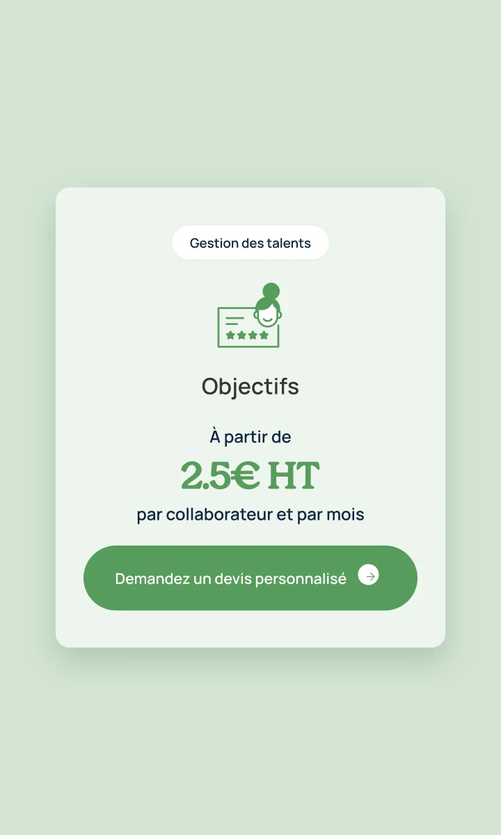 Carte d’offre Objectifs, univers Gestion des talents.